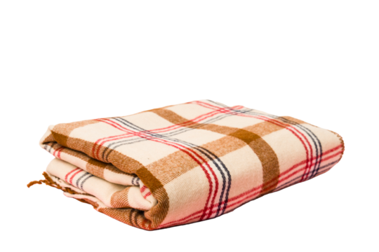 Plaid blanket isolated on white background