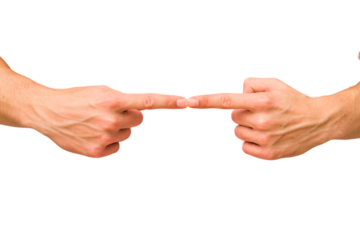 caucasian hands gesturing isolated on a white background