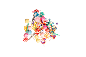 Colored lollipop isolated on white background