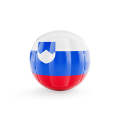3D volleyball ball with Slovenia national team flag isolated on white background - 3D Rendering