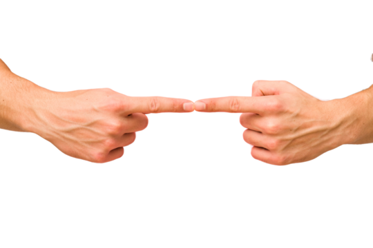 caucasian hands gesturing isolated on a white background