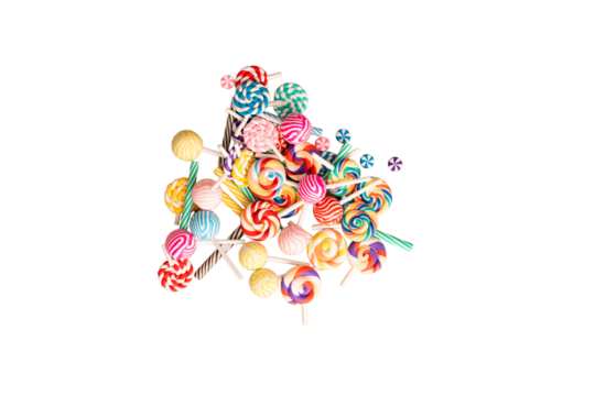 Colored lollipop isolated on white background