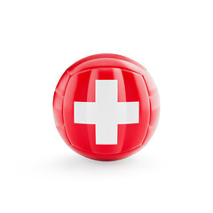 Obraz premium 3D volleyball ball with Switzerland national team flag isolated on white background - 3D Rendering
