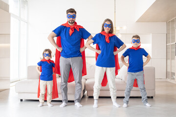 Portrait of family superhero