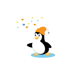 Penguin cartoon colored clipart illustration