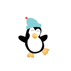 Penguin cartoon colored clipart illustration