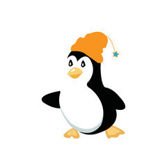 Penguin cartoon colored clipart illustration