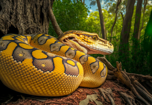 Wildlife Protography of The royal python,digital art,illustration,Design,vector,art