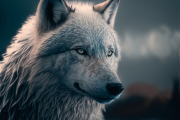 Fototapeta premium Colorful Wolve. Created by Generative AI.