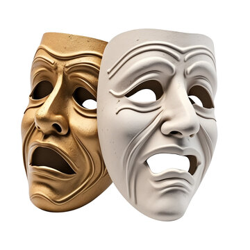 Theatrical masks isolated on white