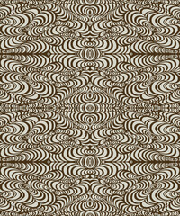 abstract seamless pattern of swirling lines in cream and brown