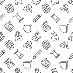 Vector seamless pattern of construction, repair, building for web sites, wrapping, printing, postcards, web sites, apps