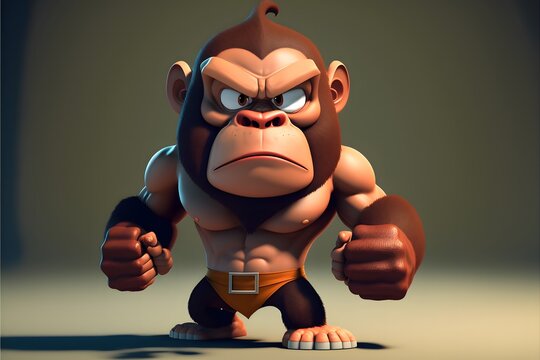 An angry monkey cartoon character or toy