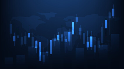 Economy and finance background concept. financial business statistics stock market candlesticks and bar chart