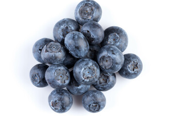 Blueberries on white background