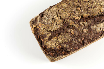 Rye bread slices isolated on white background