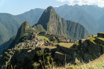 Machu Picchu Peru Landscape Overlook with Foreground