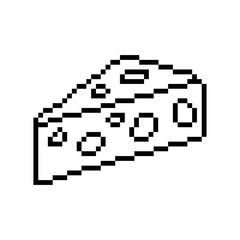  cheese  icon 8 bit, pixel art food icon  for game  logo. 