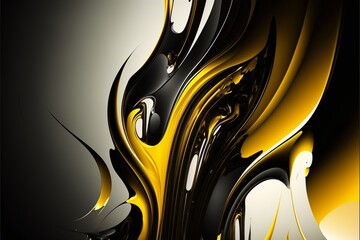 Abstract Wallpaper. Colorful Background. Black and Yellow. Created by Generative AI.