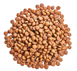  Delicious group of dog food balls over isolated white background