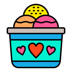 Ice Cream Filled Line Icon