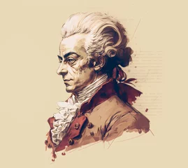 Deurstickers Portrait of Wolfgang Amadeus Mozart AI generated art © bramgino