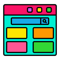 Web Browser Filled Line Icon