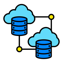 Cloud Storage Filled Line Icon