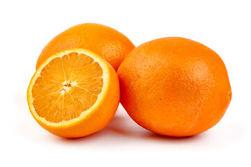 Oranges, isolated on white background.
