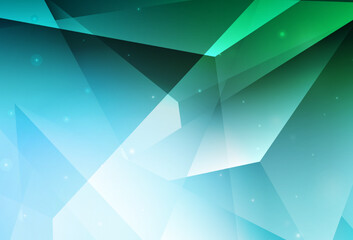 Obraz premium Light Green vector background with polygonal style.