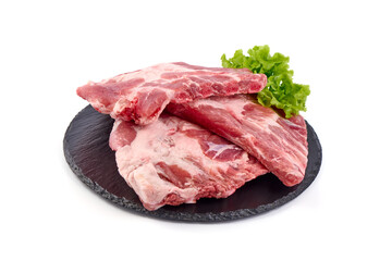 Pork ribs, isolated on white background.