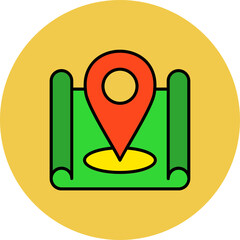 Map Area Multicolor Circle Filled Line Icon