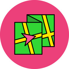 Navigator Multicolor Circle Filled Line Icon