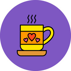 Coffee Multicolor Circle Filled Line Icon