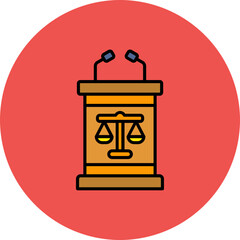 Tribune Multicolor Circle Filled Line Icon