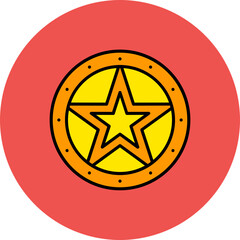 Sheriff Multicolor Circle Filled Line Icon