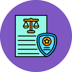 Secured Multicolor Circle Filled Line Icon