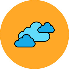 Clouds Multicolor Circle Filled Line Icon
