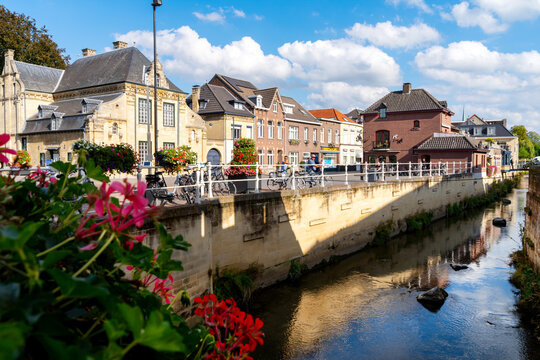 Cityscape of the idyllic old town Valkenburg in Netherlands