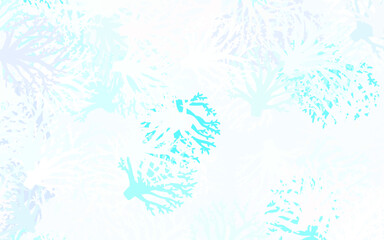 Fototapeta na wymiar Light BLUE vector doodle background with branches, leaves.
