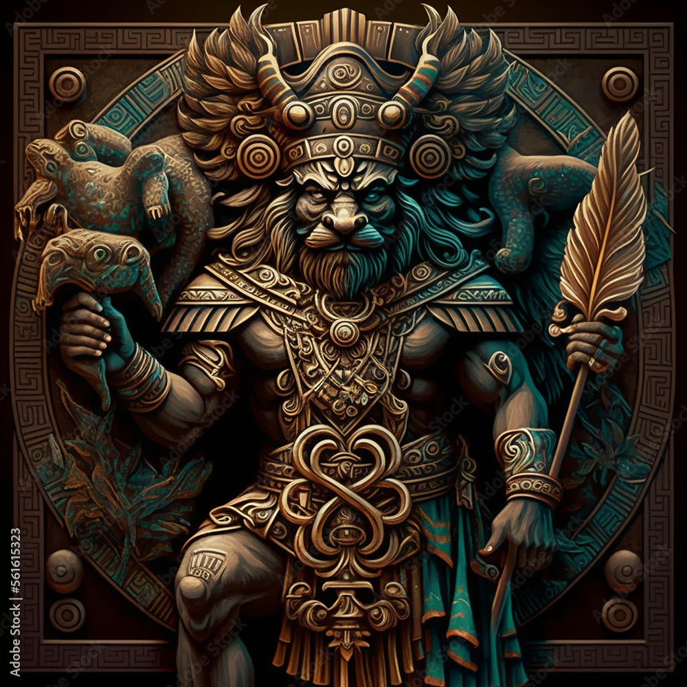 Wall mural Ancient Sumerian mythology. Bau,ancient Sumerian mythological god. Created with Generative AI technology.