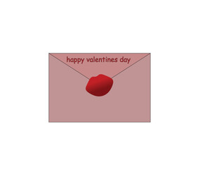 Congratulatory envelope with an inscription "Happy Valentines". Vector illustration