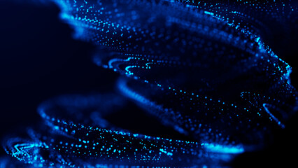 Whirlwind of dust particles. abstract primitives. 3d rendering