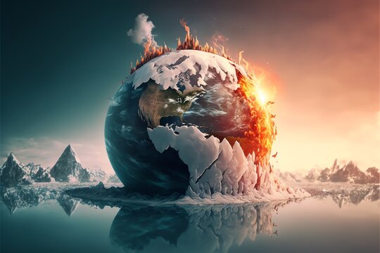 iPhoneXpapers.com | iPhone X wallpaper | as74-global-warming -oil-art-illustration