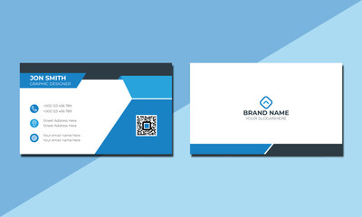 Creative minimal unique business card design, Double-sided professional business card design template.