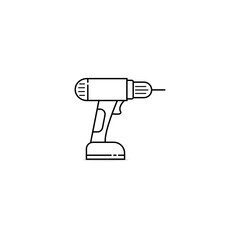 Isolated cordless drill icon vector graphics