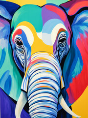 Obraz premium The majestic elephant is portrayed in a stylized, abstract manner, making for a unique and striking image. Generative AI