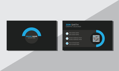 Creative minimal unique business card design, Horizontal and vertical layout.