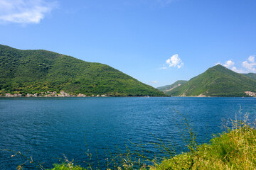 Naklejka na ściany i meble The picturesque Bay of Kotor seen from Perast, a port city in Montenegro