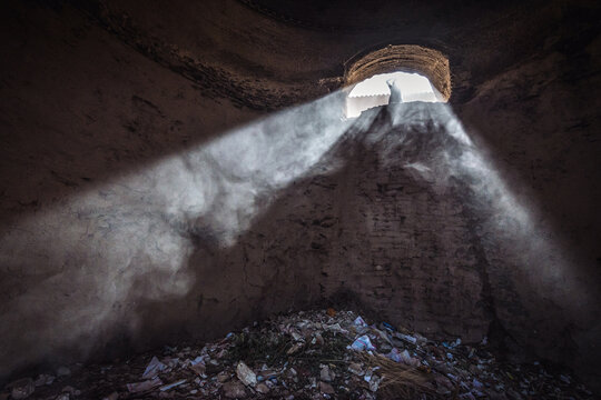 Inside the historic ice house called Yakhchal in Kashan city, Iran